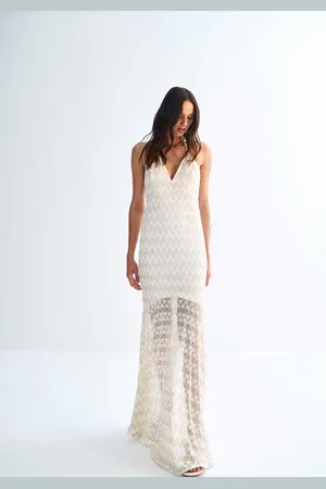 LEZ A LEZ Vestido Longo Frente Única em Renda