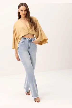 LEZ A LEZ Blusa Manga 3/4 Transpassada em Jacquard com Amarração