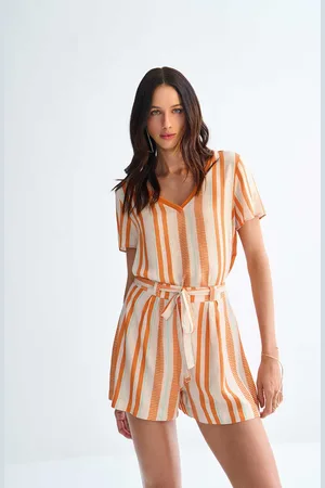 LEZ A LEZ Blusa Estampada em Viscose com Decote V Retilínea