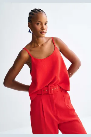 LEZ A LEZ Blusa Alças em Tecido Plano com Detalhe Costas