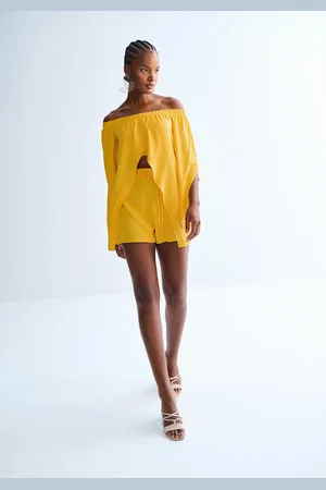 LEZ A LEZ Blusa Ombro a Ombro Assimétrica com Pontas