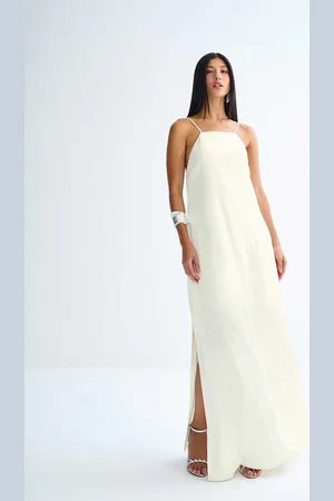 LEZ A LEZ Vestido Longo Costas Cavadas com Strass