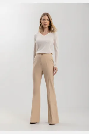 LEZ A LEZ Calça Flare Em Alfaiataria Com Bolsos E Cintura Média