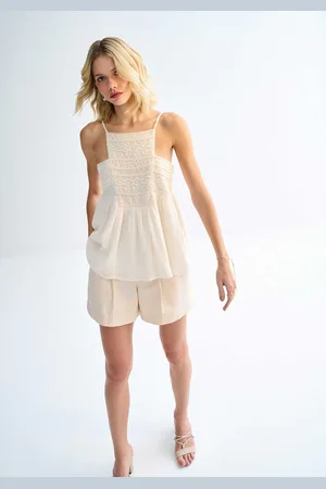 LEZ A LEZ Blusa Bata em Algodão Leve com Bordado