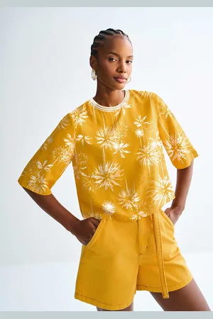 LEZ A LEZ Blusa Presenteável Estampada em Viscose com Lurex