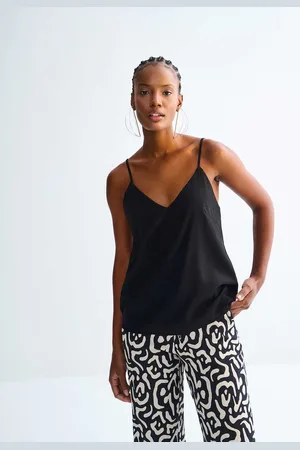 LEZ A LEZ Blusa Decote V em Viscose Texturizada com Detalhe Costas