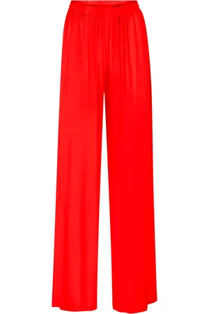 LEZ A LEZ Calça Pantalona em Viscose Estampada com Elástico