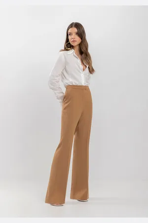 LEZ A LEZ Calça Flare Em Alfaiataria Com Bolsos E Cintura Média
