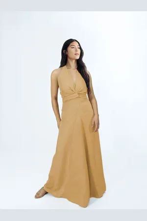 LEZ A LEZ Vestido Frente Única Longo com Torção Decote