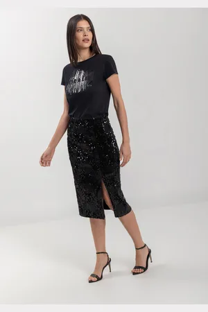 LEZ A LEZ Blusa T-Shirt De Mangas Curtas Com Aplicações De Paetê