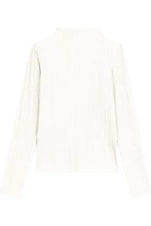 LEZ A LEZ Blusa Básica De Manga Longa Em Malha Canelada