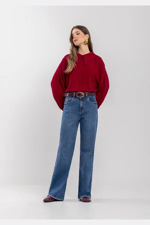 LEZ A LEZ Blusa Em Crepe De Viscose Com Mangas Amplas E Gola Camisa