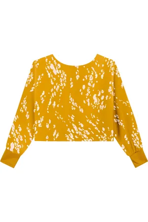 LEZ A LEZ Blusa Estampada Com Mangas Amplas E Punhos Ajustados