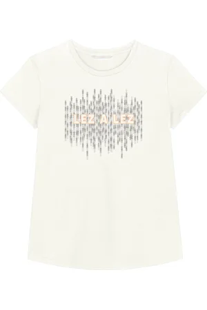 LEZ A LEZ Blusa T-Shirt De Mangas Curtas Com Aplicações De Paetê
