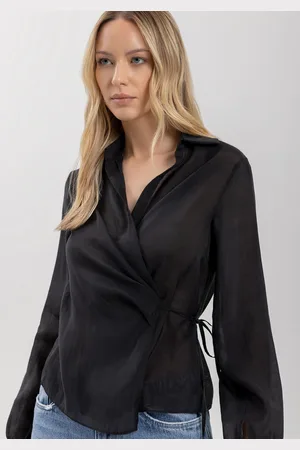 LEZ A LEZ Camisa De Mangas Longas Com Transparência E Amarração