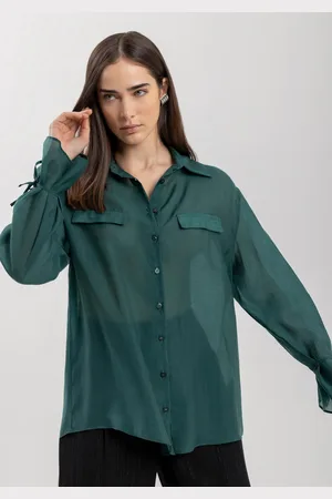 LEZ A LEZ Camisa Alongada Com Transparência E Amarrações