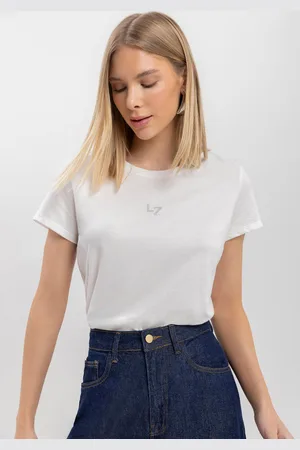 LEZ A LEZ Blusa T-shirt De Mangas Curtas Em Algodão Com Assinatura