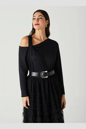 Liz Blusa Manga Longa Drapeada Fashion 21826 Super Black P
