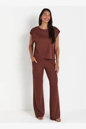 Liz Calça Reta Interlock Luxury 20563 Mascavo 42