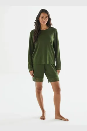 Liz Bermuda de Pijama de Algodão com Renda 20701- Nori Nori GG