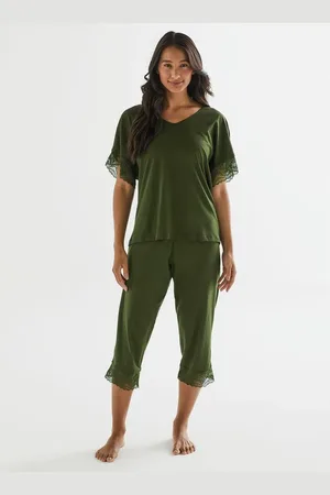 Liz Calça de Pijama Cropped de Algodão com Renda 20700