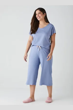 Liz Calça de Pijama de Algodão Pantacourt 20707 Crepúsculo G