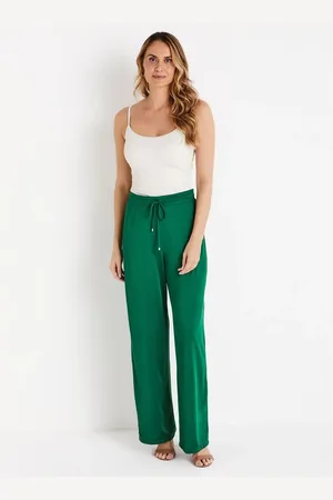 Liz Calça Pantalona Tricot Like 19755 Vert Foncé 46