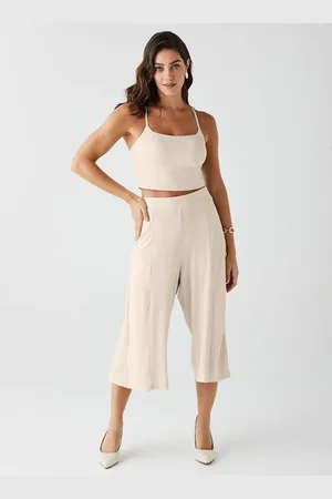 Liz Calça Pantacourt Canelada 20550 Natural G