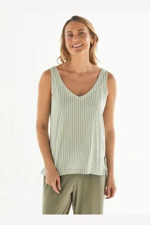 Liz Camiseta de Pijama Regata de Algodão Estampada 28507 Listra Silvestre G