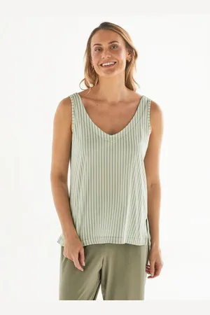Liz Camiseta de Pijama Regata de Algodão Estampada 28507 Listra Silvestre P