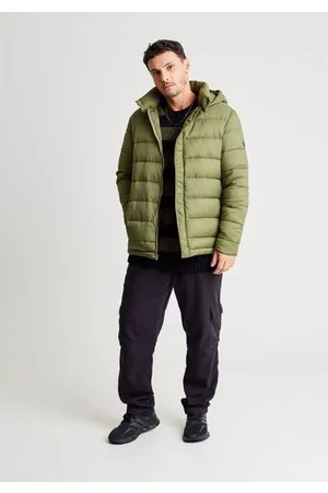 Jaqueta Masculina Puffer Com Capuz Recorte Vermelha