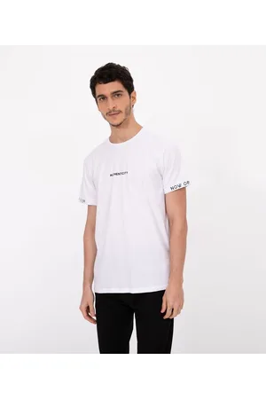 Blue Steel Camiseta em Algodão Manga Curta com Lettering Authenticity