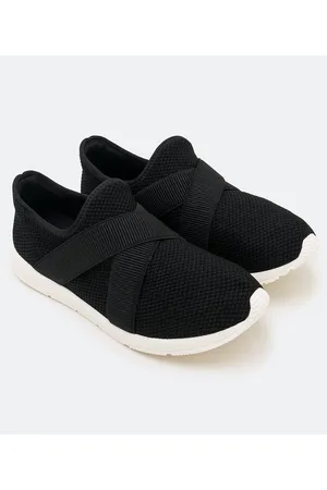 Satinato Tênis Knit Tiras em X