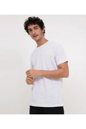 Blue Steel Camiseta Manga Curta em Algodão com Fundo Mescla