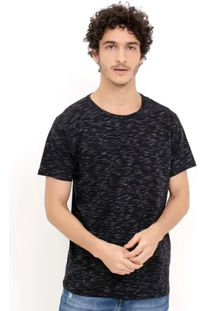 Blue Steel Camiseta Manga Curta em Algodão com Fundo Mescla