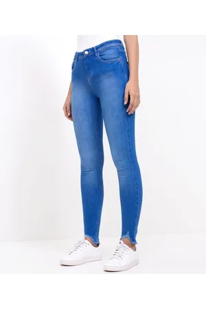 Blue Steel Calça Skinny Jeans Barra Desfiada