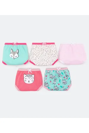 Cubus Kit com 5 Calcinha Infantil Estampa de Animais - Tam 2 a 14 anos
