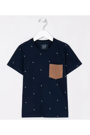 Fuzarka Camiseta Infantil Estampada com Bolso - Tam 5 a 14