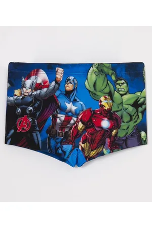 Marvel Sunga Infantil Boxer Estampa Vingadores - Tam 4 a 10 anos