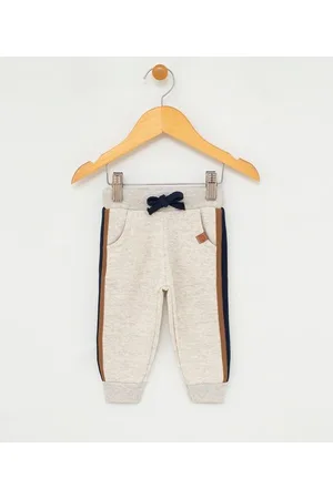 Teddy Boom Calça Infantil em Moletom Listras nas Laterais - Tam 0 a 18 meses