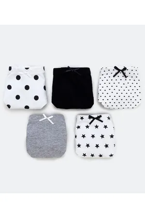 Cubus Kit com 5 Calcinhas Infantil em Cotton Estampa Poá Coraões e Estrelas - Tam 2 a 14 anos