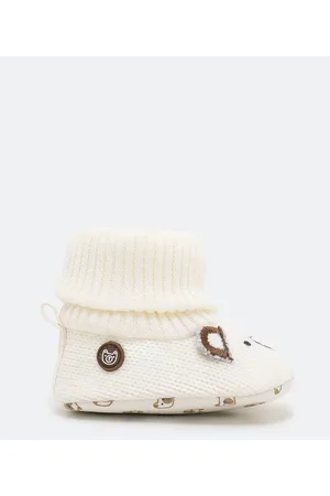 Teddy Boom Bota Infantil com Bordado de Ursinho - Tam 0 a 12 meses