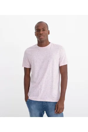 Blue Steel Camiseta Manga Curta em Algodão com Fundo Mescla