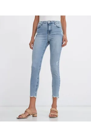 Calças Jeans Skinny de femininos em Azul