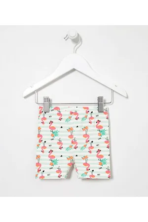 Teddy Boom Bermuda Infantil Ciclista Flamingos - Tam 0 a 18 meses