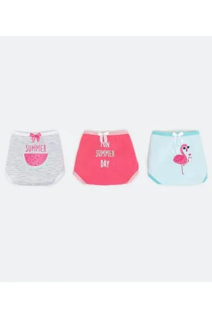 Cubus Kit 3 Calcinhas Infantil Estampa Localizada Flamingo Summer - Tam 2 a 14 anos