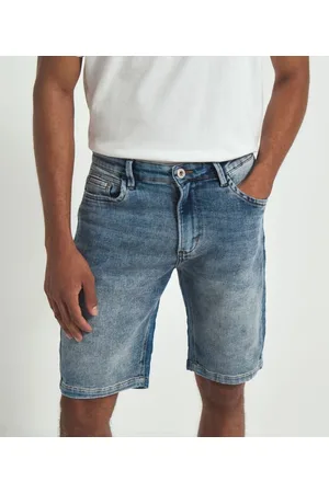 Marfinno Bermuda Jeans Slim com Bolsos