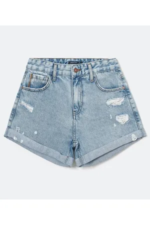 Marfinno Short Boyfriend Jeans com Barra Dobrada