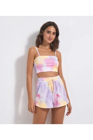Blue Steel Blusa Cropped Alcinha Estampa Tie Dye
