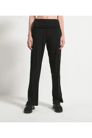 Get Over Calça Reta Esportiva Básica em Viscose com Cós Dobrado